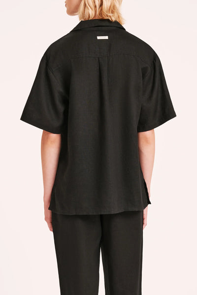 NUDE LUCY Lounge Linen Travel Shirt - Black