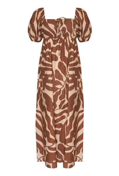 GIRL AND THE SUN Penelope Maxi Dress - Sea Fern Print