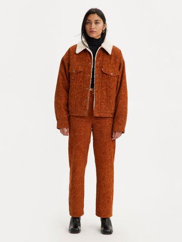 LEVI'S Ribcage Corduroy Straight Ankle Pants - Ginger Bread