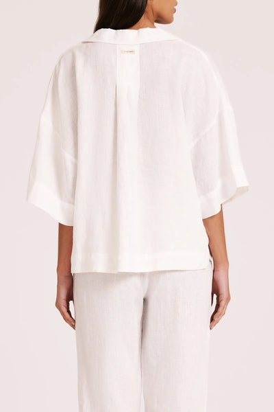 NUDE LUCY Lounge Linen Shirt - White