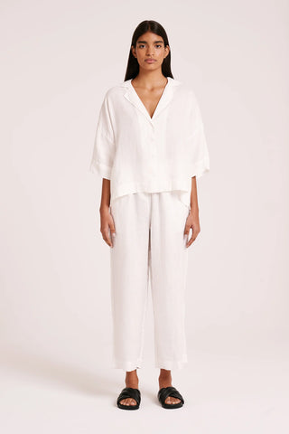 NUDE LUCY Lounge Linen Shirt - White