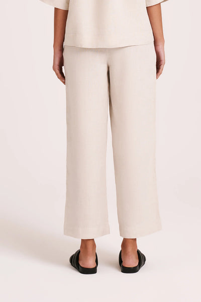 NUDE LUCY Lounge Linen Crop Pant - Natural
