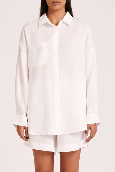 NUDE LUCY Lounge  Heritage Linen Shirt - White