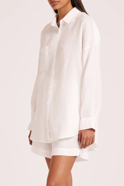 NUDE LUCY Lounge  Heritage Linen Shirt - White
