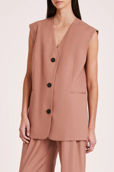 NUDE LUCY Monte Tailored Vest - Russet