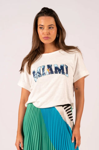 WE ARE THE OTHERS Jade Relaxed Tee - Vintage White Miami