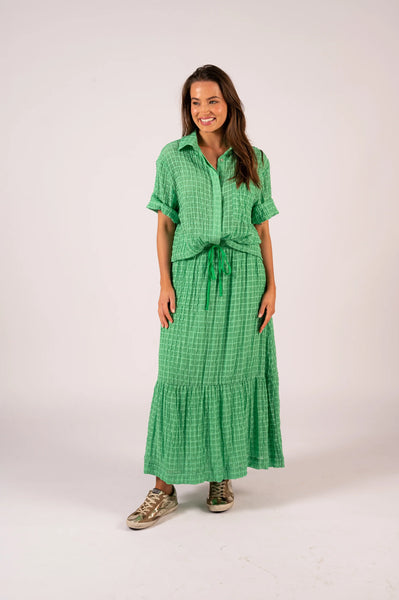 WE ARE THE OTHERS Mara Maxi Skirt - Jade Texture