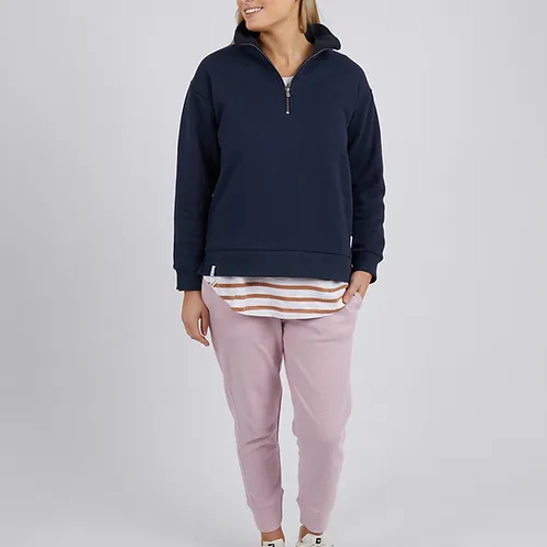 ELM Lydia Half Zip Sweater - Navy
