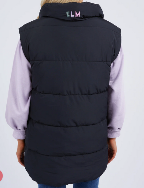 ELM Longline Puffer Vest - Black