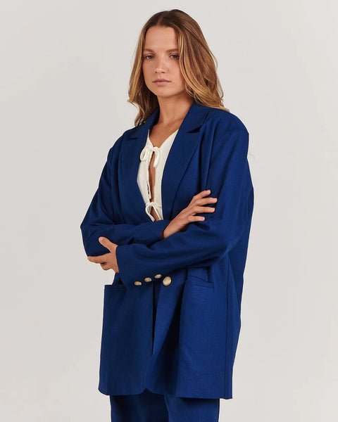 CHARLIE HOLIDAY Addison Blazer - Navy