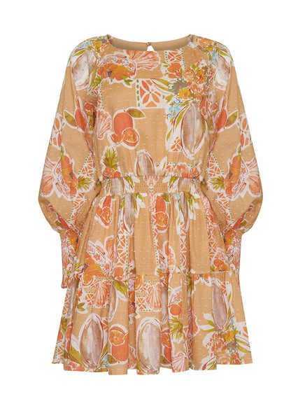 GIRL AND THE SUN Cardenza Mini Dress - Tropical Print