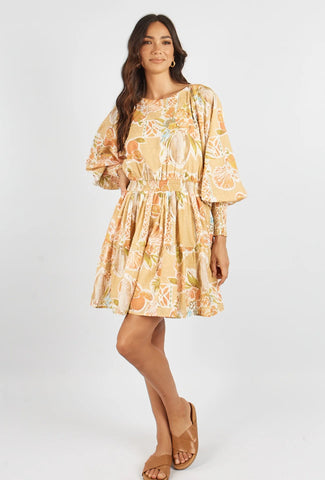 GIRL AND THE SUN Cardenza Mini Dress - Tropical Print