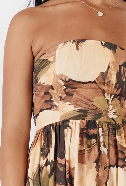 GIRL AND THE SUN Cove Midi Dress - Wild Forest Print