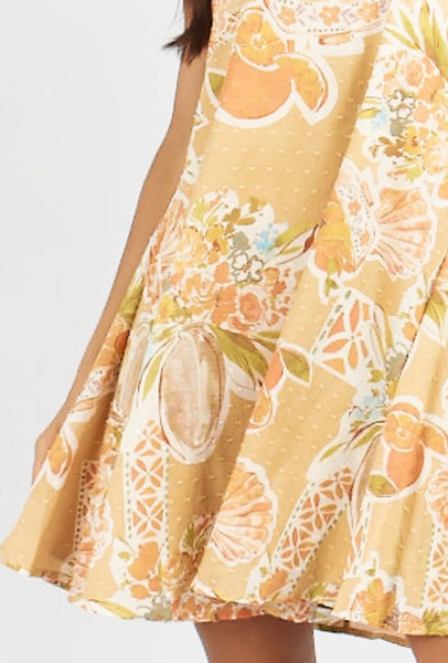 GIRL AND THE SUN Terza Mini Dress - Tropical Print