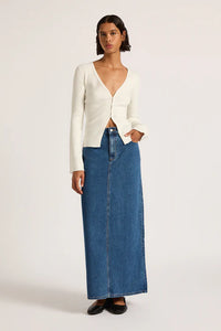NUDE LUCY Organic Denim Maxi Skirt - Vintage Blue