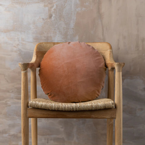 SAARDE Velvet/Linen Round Cushion