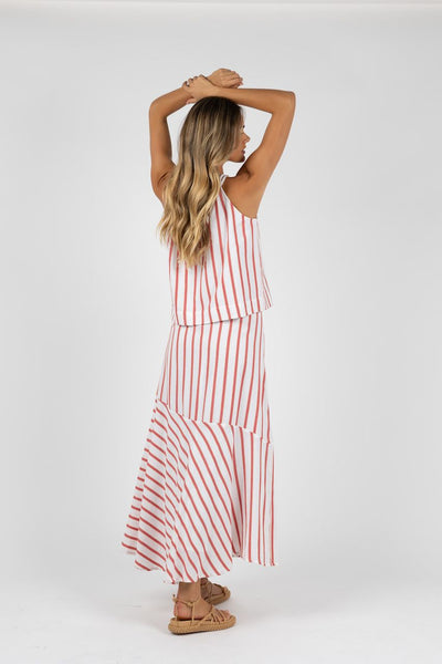HUMIDITY Santos Skirt - Pink Stripe