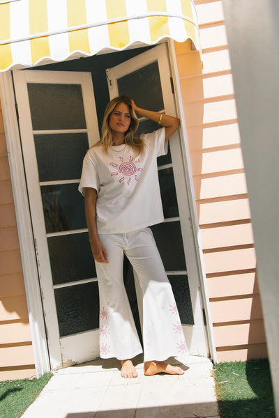 CHARLIE HOLIDAY Swirl Sun Pant - Pink White