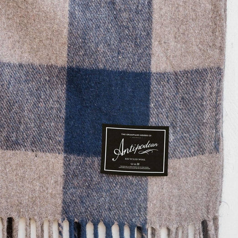 THE GRAMPIANS GOODS CO Antipodean Collection Recycled Wool Picnic Check Blanket