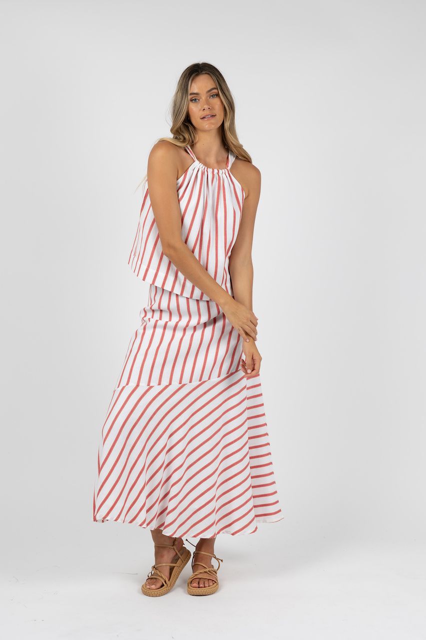 HUMIDITY Santos Skirt - Pink Stripe