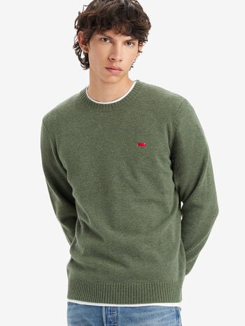 LEVI'S Men's Original Housemark Sweater - Olive Heather