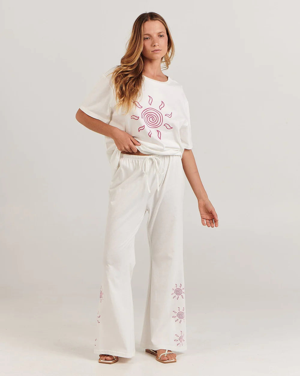 CHARLIE HOLIDAY Swirl Sun Pant - Pink White