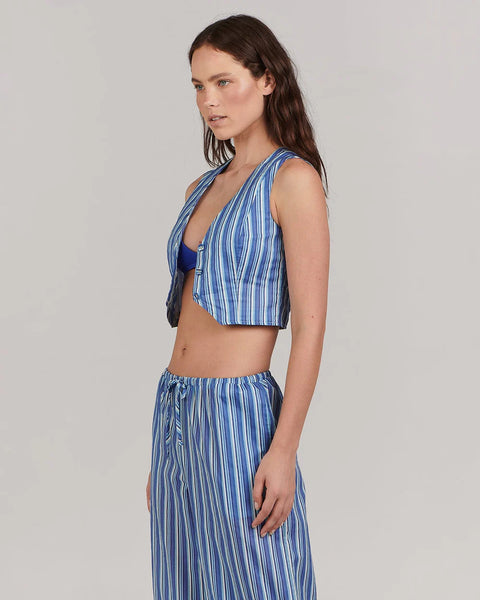 CHARLIE HOLIDAY Camila Vest - Sea Stripe