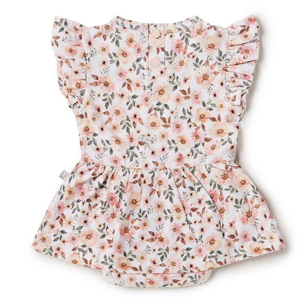 SNUGGLE HUNNY Organic Short Sleeve Dress - Spring Floral