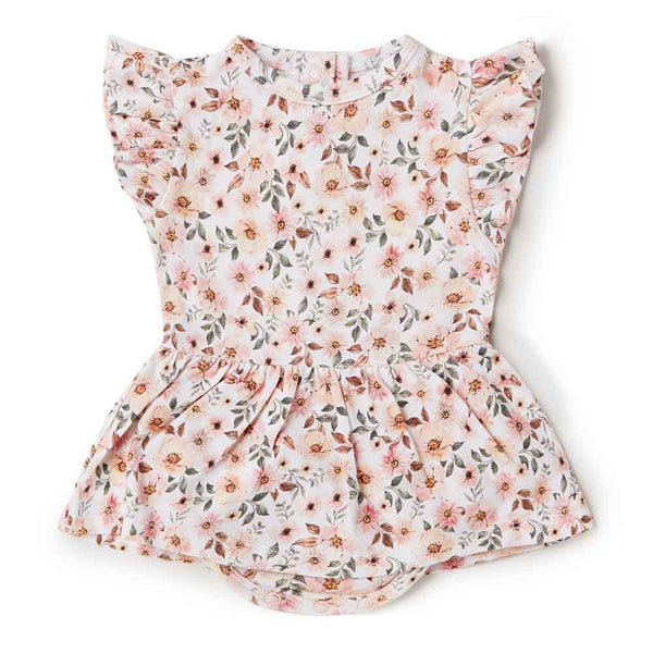 SNUGGLE HUNNY Organic Short Sleeve Dress - Spring Floral