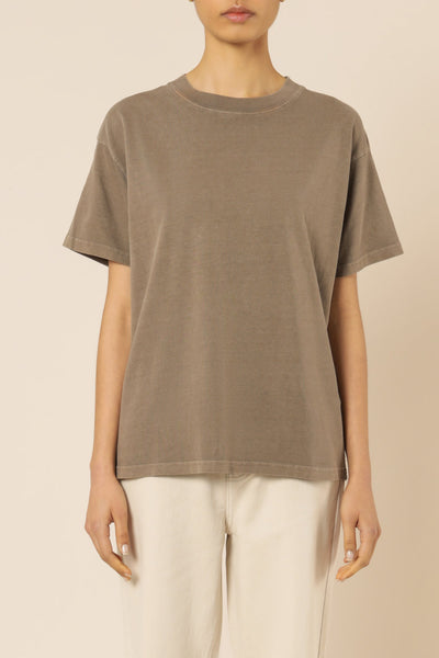 NUDE LUCY Frankie Organic Washed BF Tee - Ash