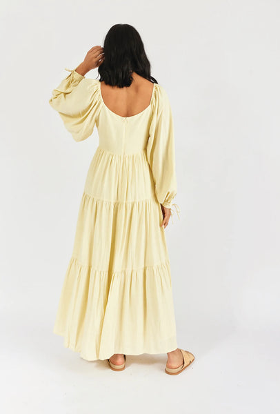 GIRL AND THE SUN Edwina Maxi Dress - Butter