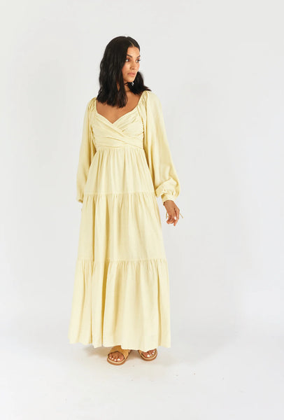 GIRL AND THE SUN Edwina Maxi Dress - Butter