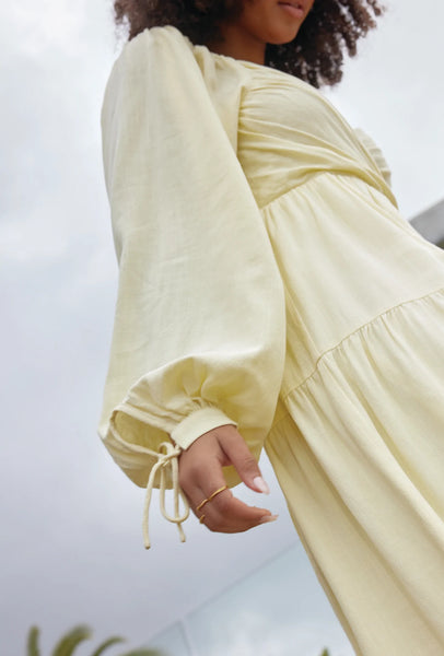 GIRL AND THE SUN Edwina Maxi Dress - Butter