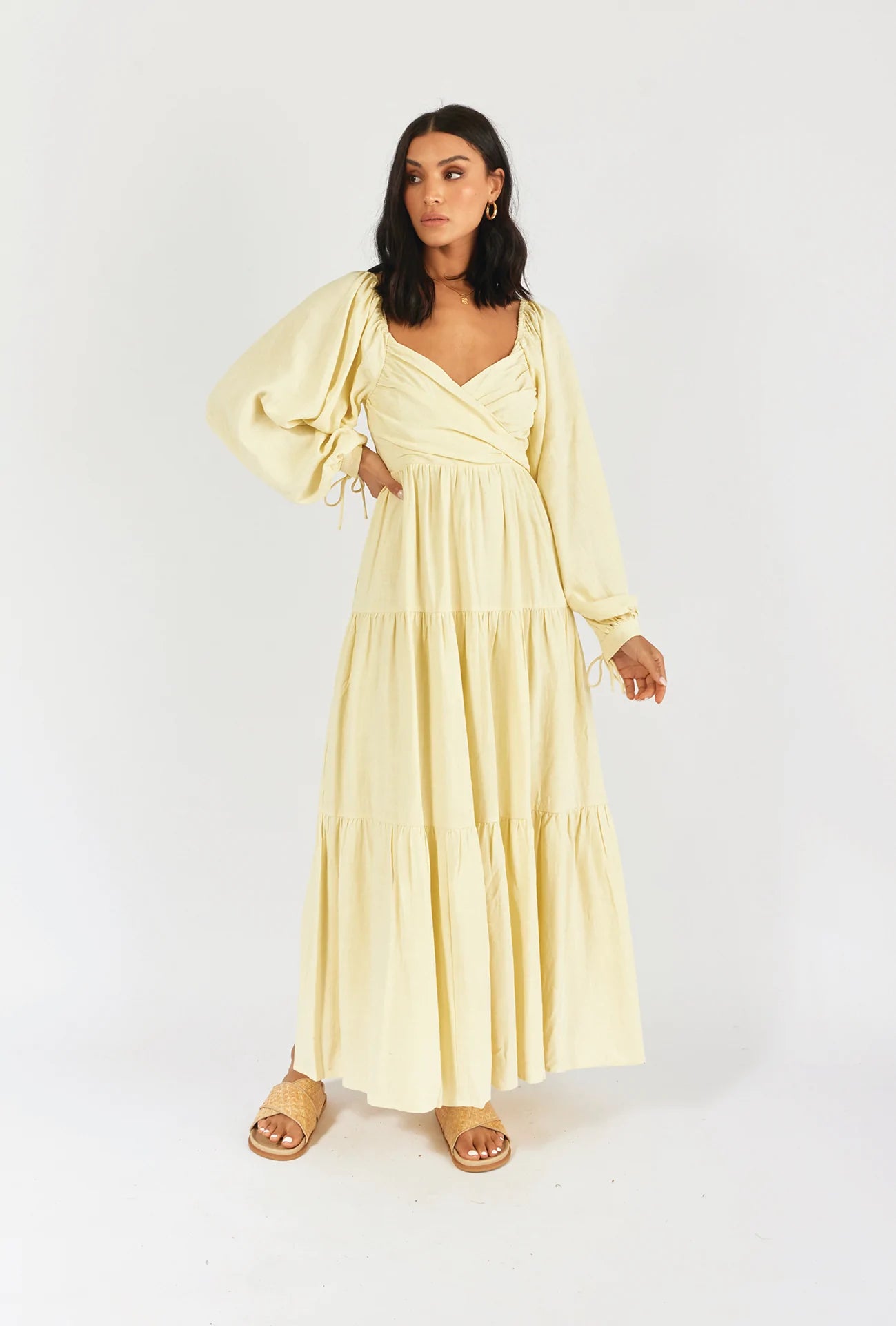 GIRL AND THE SUN Edwina Maxi Dress - Butter