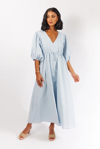 GIRL AND THE SUN Elsie Maxi Dress - Sky Blue