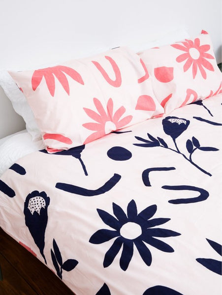 MOSEY ME Floral Dreams Pillowcase Set - Ink & Musk