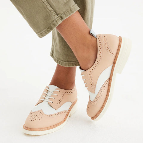 ROLLIE Derby Brogue Rise - Veg Tan/White