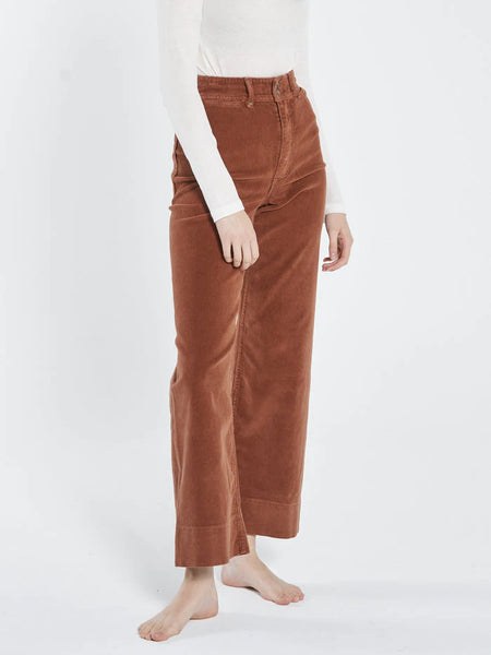 THRILLS Belle Cord Full Length Pant - Coffee