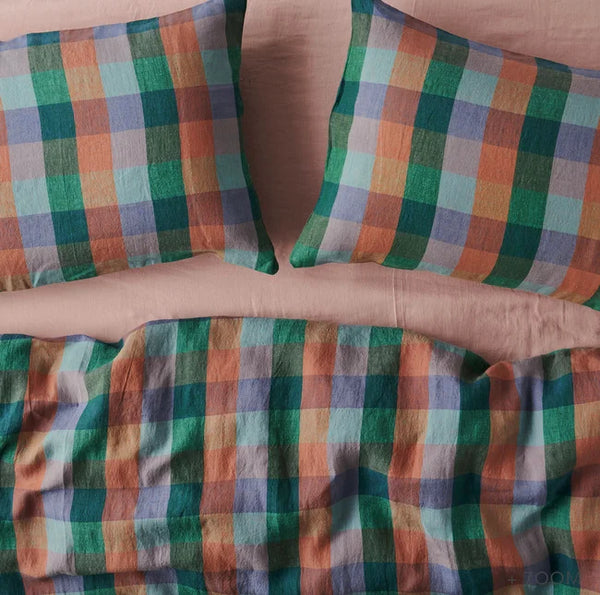 KIP & CO Linen Pillowcases - Skyline Tartan