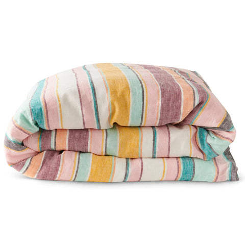 KIP & CO Linen Quilt Cover - Hat Trick Woven Stripe