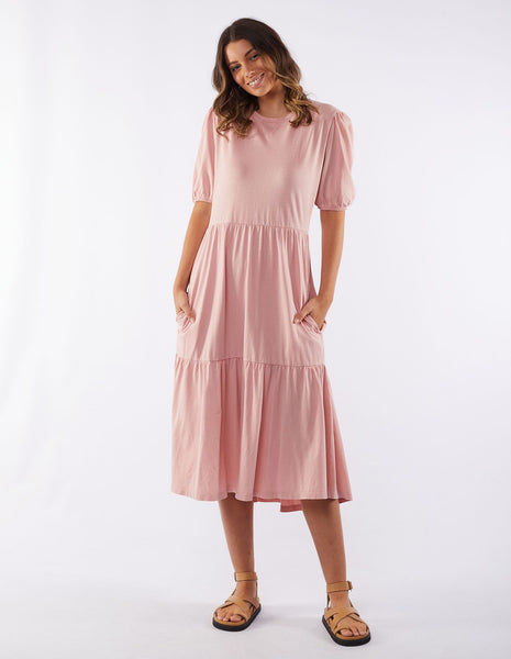 FOXWOOD Elsa Tiered Midi Dress- Blush