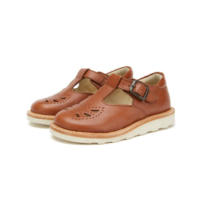 YOUNG SOLES Rosie T-bar Shoe - Chestnut Brown