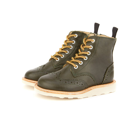 YOUNG SOLES Sidney Brogue Boot - Hunter Green