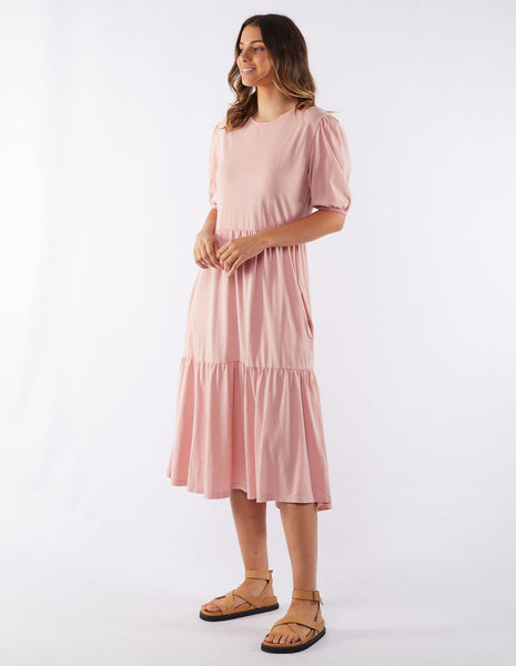 FOXWOOD Elsa Tiered Midi Dress- Blush