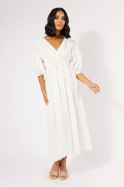 GIRL AND THE SUN Elsie Maxi Dress - White Eyelet